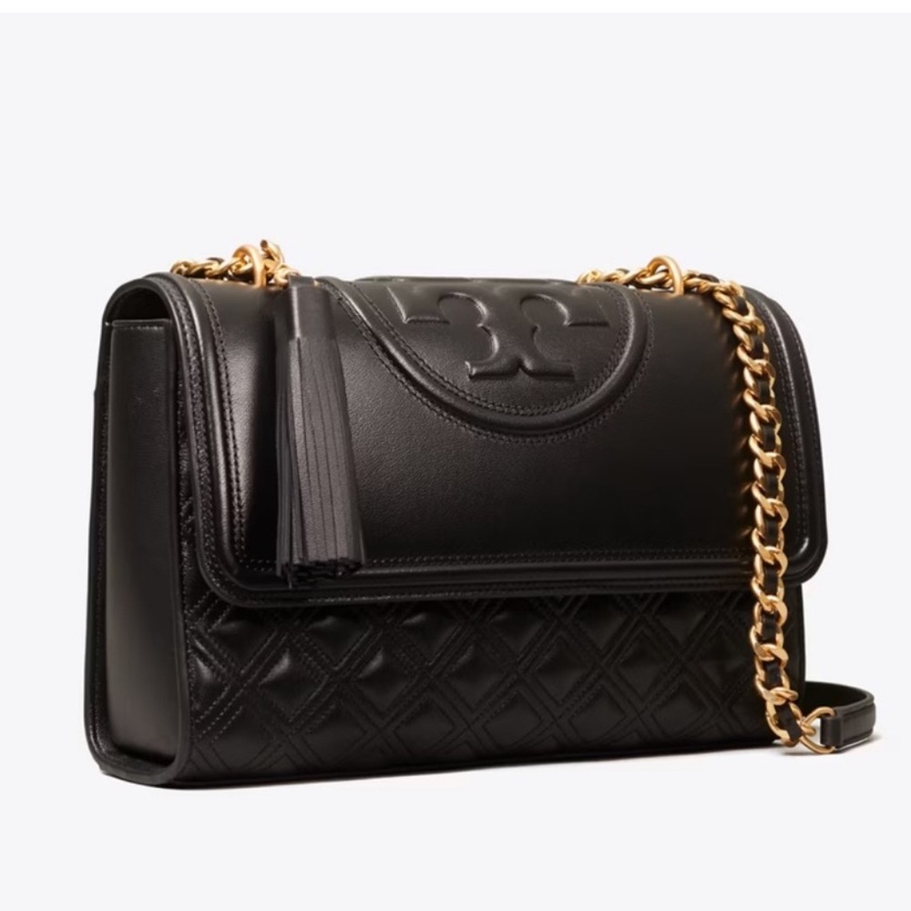 Tory Burch Fleming black leather crossbody bag